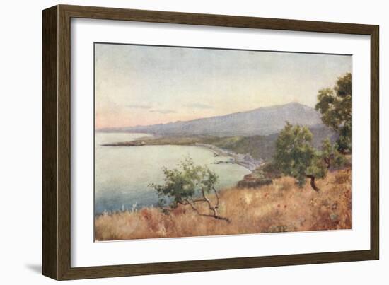 Etna, Giardini, and Schiso from Taormina-Alberto Pisa-Framed Giclee Print