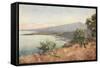 Etna, Giardini, and Schiso from Taormina-Alberto Pisa-Framed Stretched Canvas