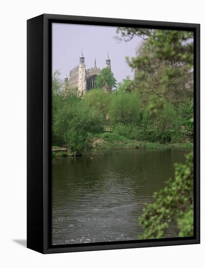 Eton College Chapel and River Thames, Berkshire, England, United Kingdom-G Richardson-Framed Stretched Canvas