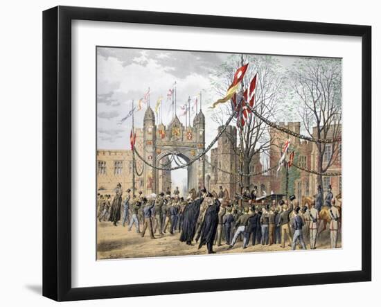 Eton Schools and the Boy's Arch - Visit Paid by Her Royal Highness the Princess of Denmark-Robert Charles Dudley-Framed Giclee Print