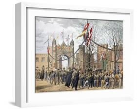 Eton Schools and the Boy's Arch - Visit Paid by Her Royal Highness the Princess of Denmark-Robert Charles Dudley-Framed Giclee Print