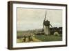 Etretat-A Windmill-Jean-Baptiste-Camille Corot-Framed Giclee Print
