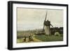 Etretat-A Windmill-Jean-Baptiste-Camille Corot-Framed Giclee Print