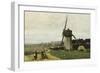 Etretat-A Windmill-Jean-Baptiste-Camille Corot-Framed Giclee Print