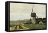 Etretat-A Windmill-Jean-Baptiste-Camille Corot-Framed Stretched Canvas
