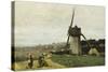 Etretat-A Windmill-Jean-Baptiste-Camille Corot-Stretched Canvas