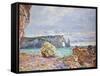 Etretat, Beach and Falaise D'Aval, 1884-Claude Monet-Framed Stretched Canvas