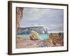 Etretat, Beach and Falaise D'Aval, 1884-Claude Monet-Framed Giclee Print