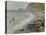 Etretat, Beach and the Porte D'Amont, 1883-Claude Monet-Stretched Canvas