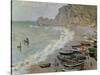 Etretat, Beach and the Porte D'Amont, 1883-Claude Monet-Stretched Canvas