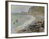 Etretat, Beach and the Porte D'Amont, 1883-Claude Monet-Framed Giclee Print