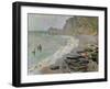 Etretat, Beach and the Porte D'Amont, 1883-Claude Monet-Framed Giclee Print