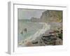 Etretat, Beach and the Porte D'Amont, 1883-Claude Monet-Framed Giclee Print