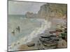 Etretat, Beach and the Porte D'Amont, 1883-Claude Monet-Mounted Giclee Print