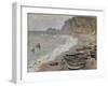 Etretat, Beach and the Porte D'Amont, 1883-Claude Monet-Framed Giclee Print