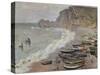 Etretat, Beach and the Porte D'Amont, 1883-Claude Monet-Stretched Canvas