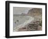 Etretat, Beach and the Porte D'Amont, 1883-Claude Monet-Framed Giclee Print