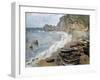 Etretat, Beach and the Porte D'Amont-Claude Monet-Framed Art Print