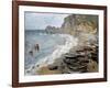 Etretat, Beach and the Porte D'Amont-Claude Monet-Framed Art Print