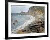 Etretat, Beach and the Porte D'Amont-Claude Monet-Framed Art Print