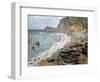 Etretat, Beach and the Porte D'Amont-Claude Monet-Framed Art Print