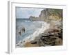 Etretat, Beach and the Porte D'Amont-Claude Monet-Framed Art Print