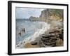 Etretat, Beach and the Porte D'Amont-Claude Monet-Framed Art Print