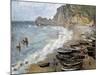 Etretat, Beach and the Porte D'Amont-Claude Monet-Mounted Art Print