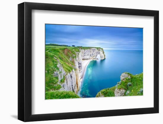 Etretat, La Manneporte Natural Rock Arch Wonder, Cliff and Beach. Long Exposure Photography. Norman-stevanzz-Framed Photographic Print