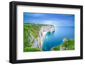 Etretat, La Manneporte Natural Rock Arch Wonder, Cliff and Beach. Long Exposure Photography. Norman-stevanzz-Framed Photographic Print