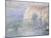 Etretat, la Manneporte, reflets sur l'eau-Claude Monet-Mounted Giclee Print