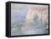 Etretat, la Manneporte, reflets sur l'eau-Claude Monet-Framed Stretched Canvas