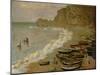 Etretat: La plage et port d'Amont. Oil on canvas (1883) 66 x 81 cm R. F 1937-42.-Claude Monet-Mounted Giclee Print