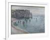 Etretat, la porte d'Aval : bateau de pêche sortant du port-Claude Monet-Framed Giclee Print