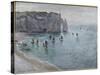 Etretat, la porte d'Aval : bateau de pêche sortant du port-Claude Monet-Stretched Canvas