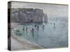 Etretat, la porte d'Aval : bateau de pêche sortant du port-Claude Monet-Stretched Canvas