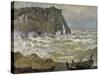 Etretat, mer agitée-Claude Monet-Stretched Canvas