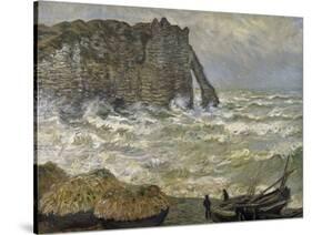 Etretat, mer agitée-Claude Monet-Stretched Canvas
