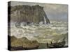 Etretat, mer agitée-Claude Monet-Stretched Canvas