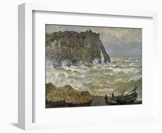 Etretat, mer agitée-Claude Monet-Framed Giclee Print