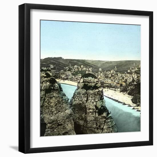 Etretat (Seine-Maritime, France), Overview from Fort Frefosse, Circa 1860-Leon, Levy et Fils-Framed Photographic Print