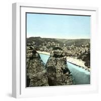 Etretat (Seine-Maritime, France), Overview from Fort Frefosse, Circa 1860-Leon, Levy et Fils-Framed Photographic Print