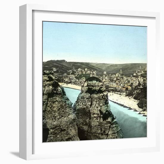 Etretat (Seine-Maritime, France), Overview from Fort Frefosse, Circa 1860-Leon, Levy et Fils-Framed Photographic Print