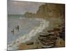 Etretat: The Beach and Harbour of Amont, 1883-Claude Monet-Mounted Giclee Print