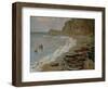 Etretat: The Beach and Harbour of Amont, 1883-Claude Monet-Framed Giclee Print