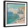 Étretat: the Beach and the Falaise D'amont, 1885 (Oil on Canvas)-Claude Monet-Framed Giclee Print