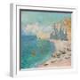 Étretat: the Beach and the Falaise D'amont, 1885 (Oil on Canvas)-Claude Monet-Framed Giclee Print