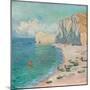 Étretat: the Beach and the Falaise D'amont, 1885 (Oil on Canvas)-Claude Monet-Mounted Giclee Print