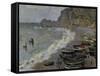 Etretat, The Beach, c.1883-Claude Monet-Framed Stretched Canvas