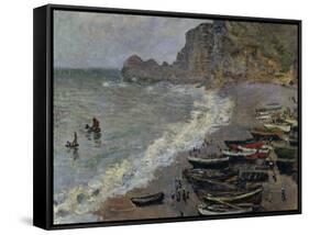 Etretat, The Beach, c.1883-Claude Monet-Framed Stretched Canvas